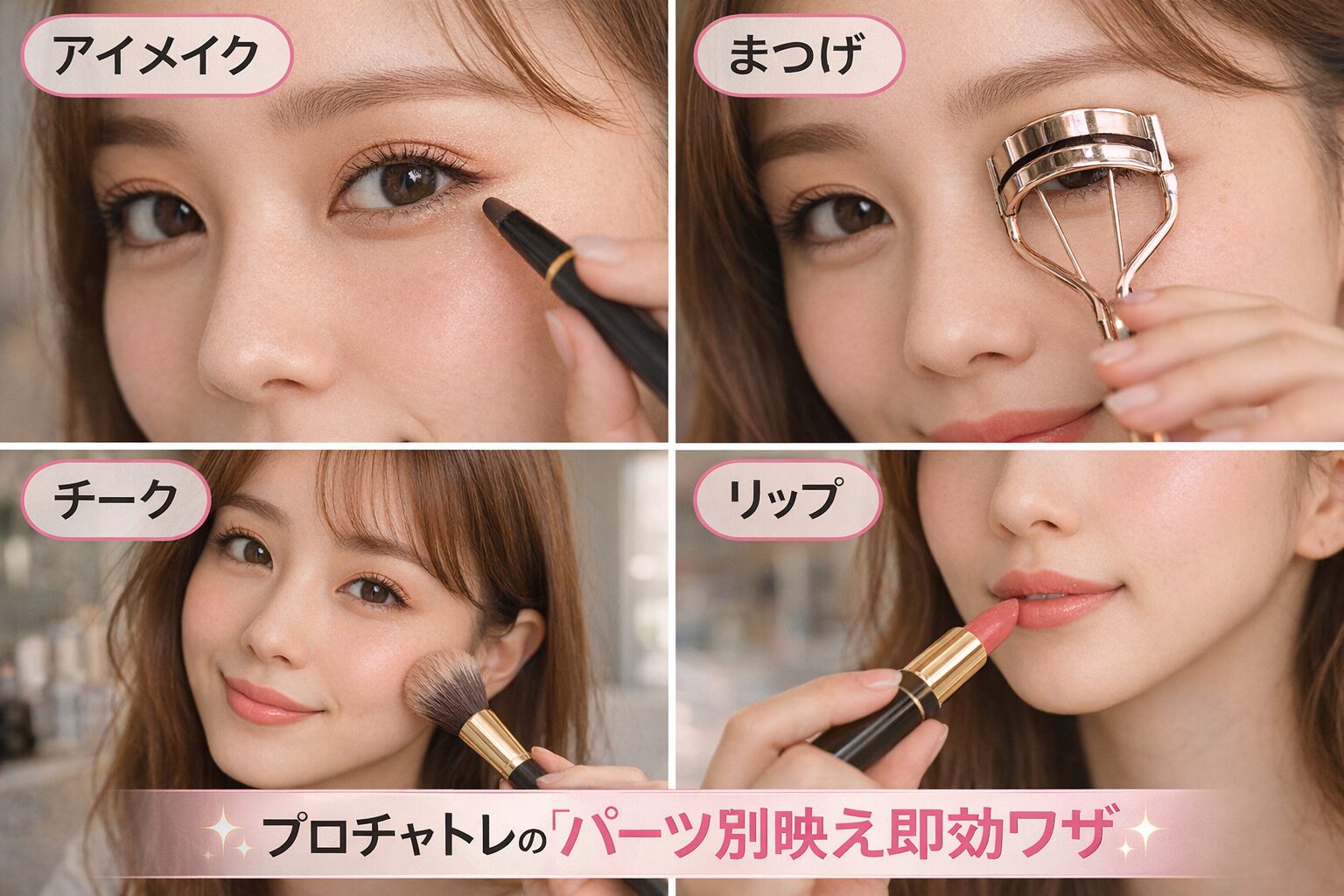 現役100万越えチャットレディが実践する、アイメイク・まつげ・チーク・リップのパーツ別映えるメイク技